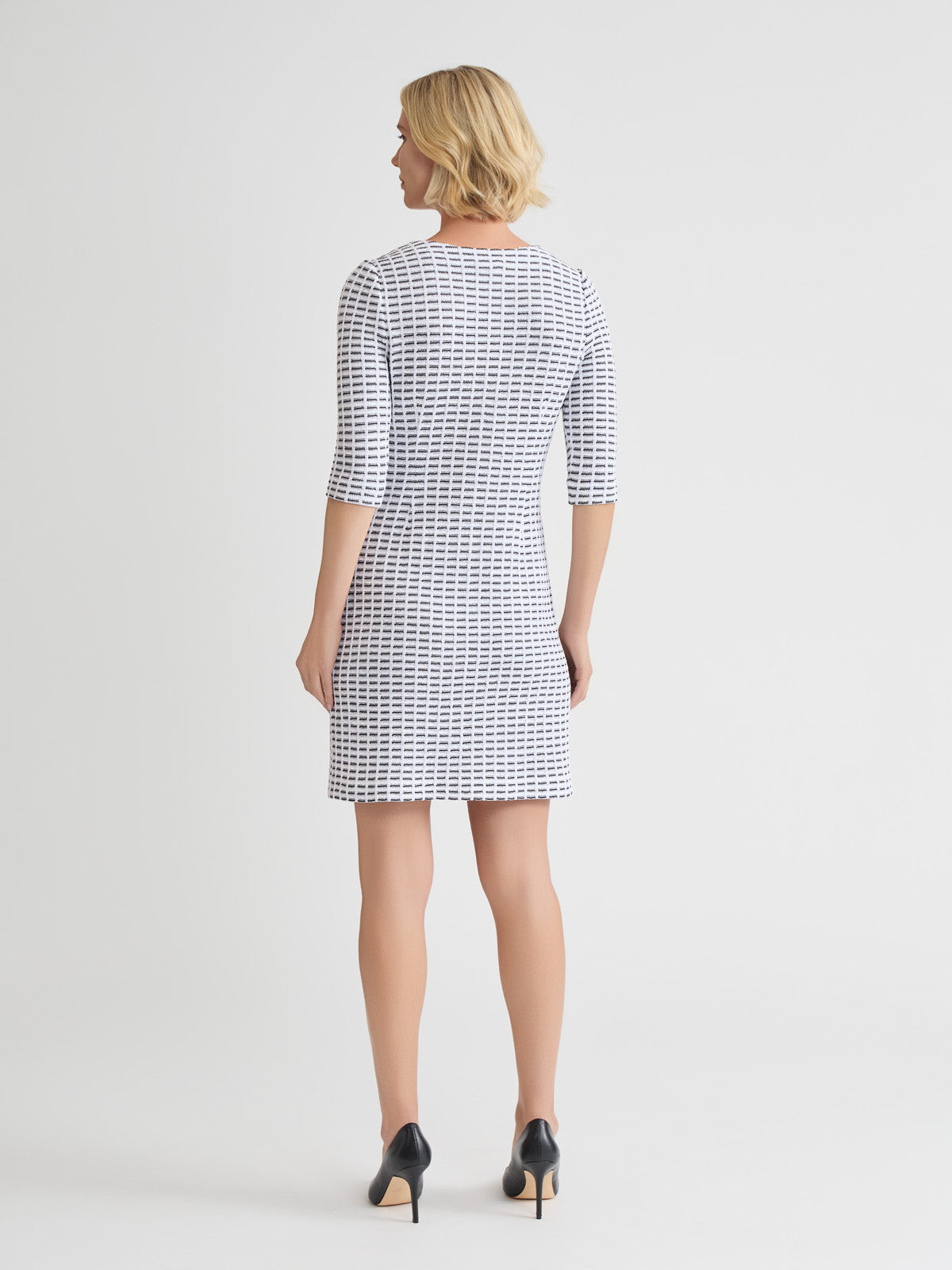 Two-Tone Tweed Knit Sheath Dress