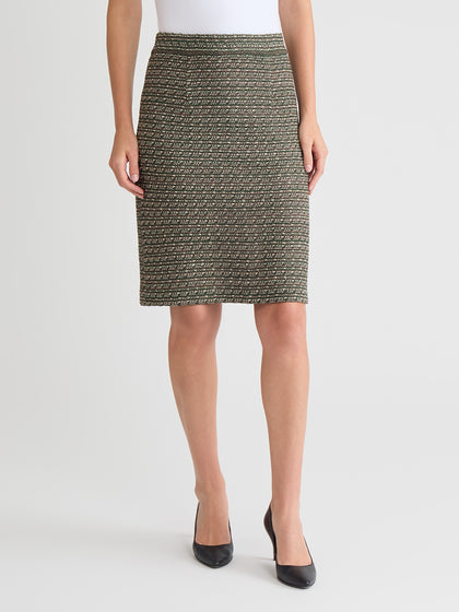 Straight Tweed Knit Skirt