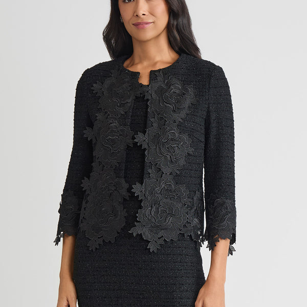 Heritage Floral Lace Applique Knit Jacket