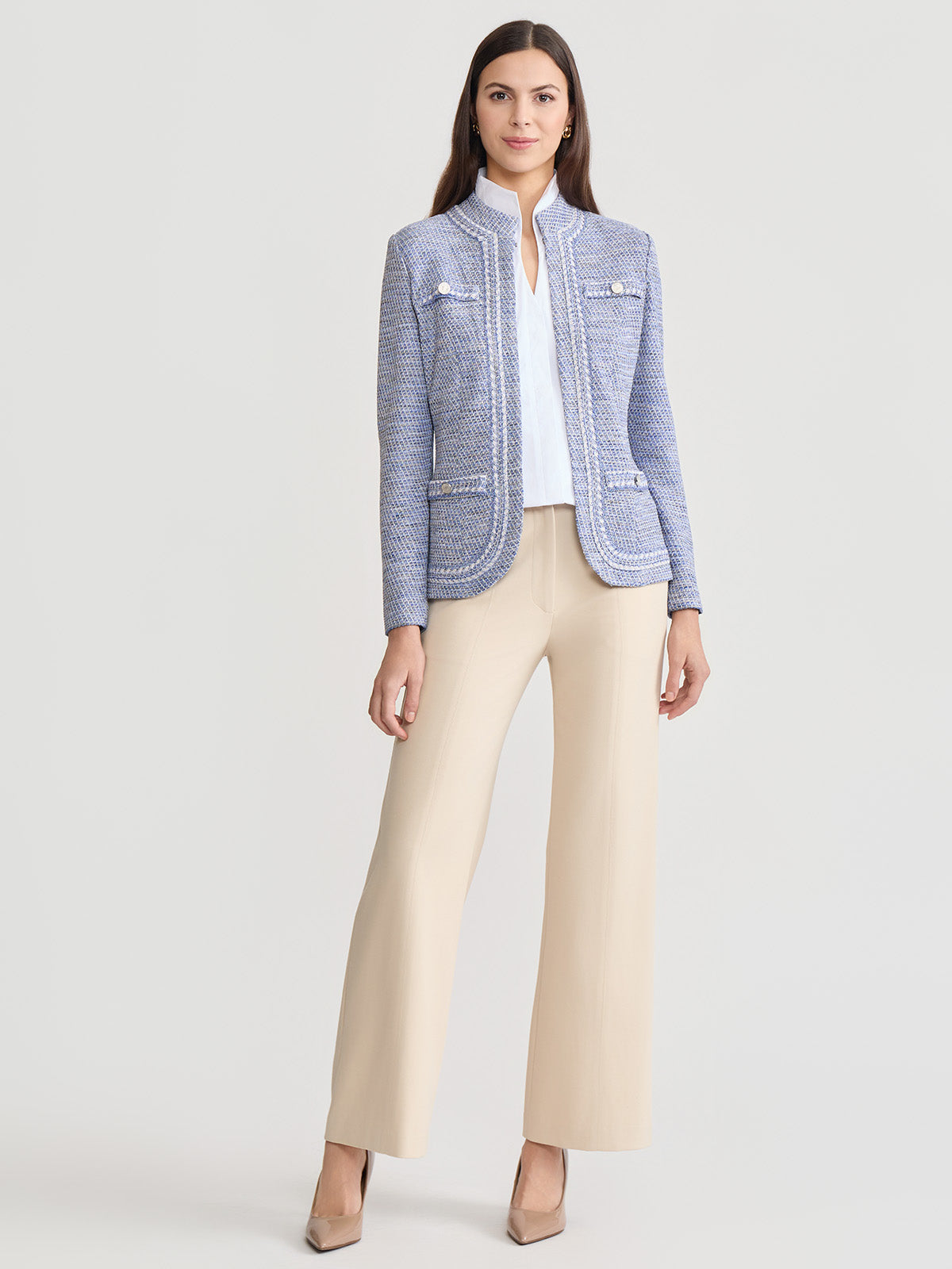 Heritage Melange Tweed Knit Jacket