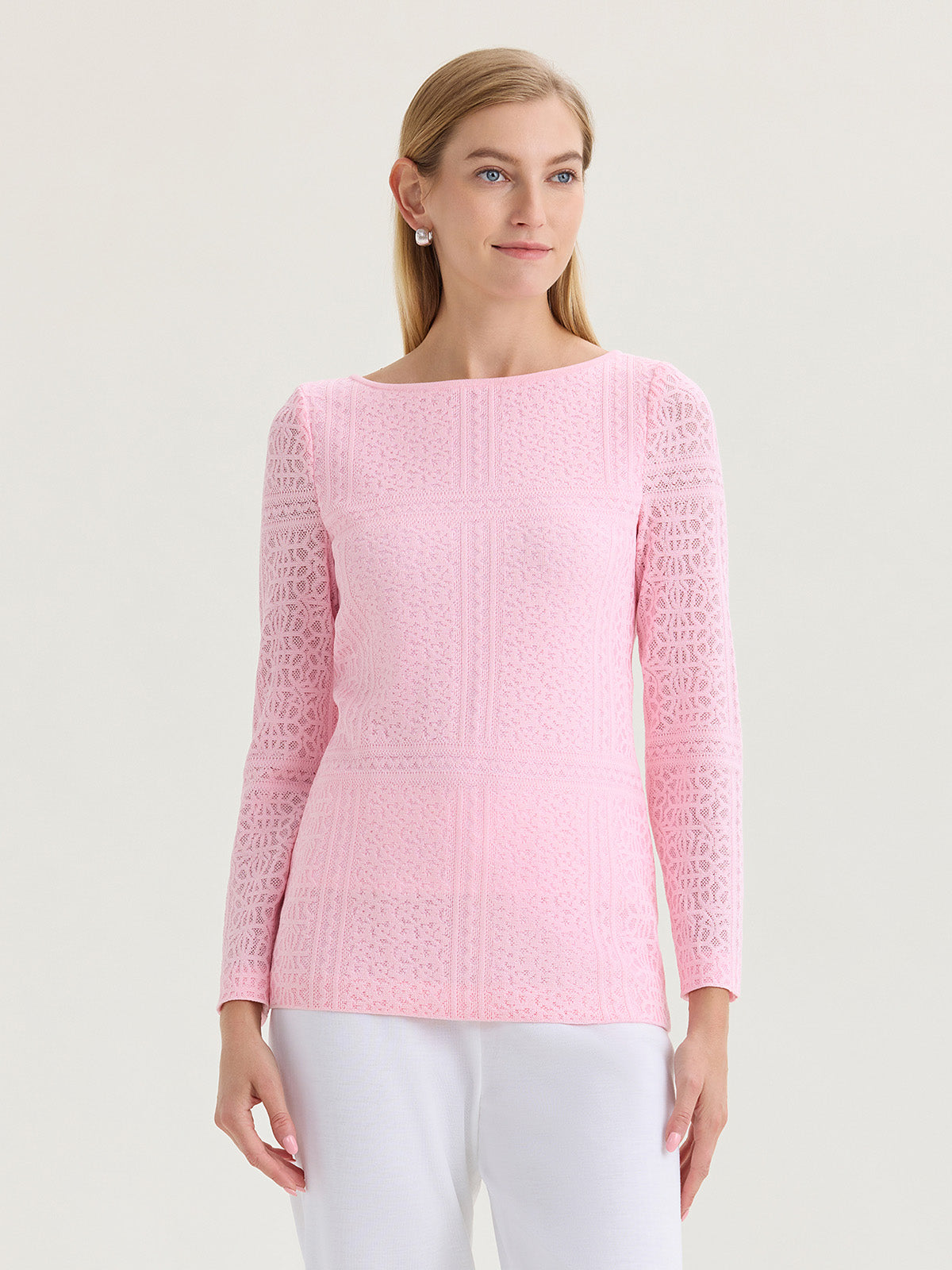 Lined Tonal Burnout Soft Knit Tunic