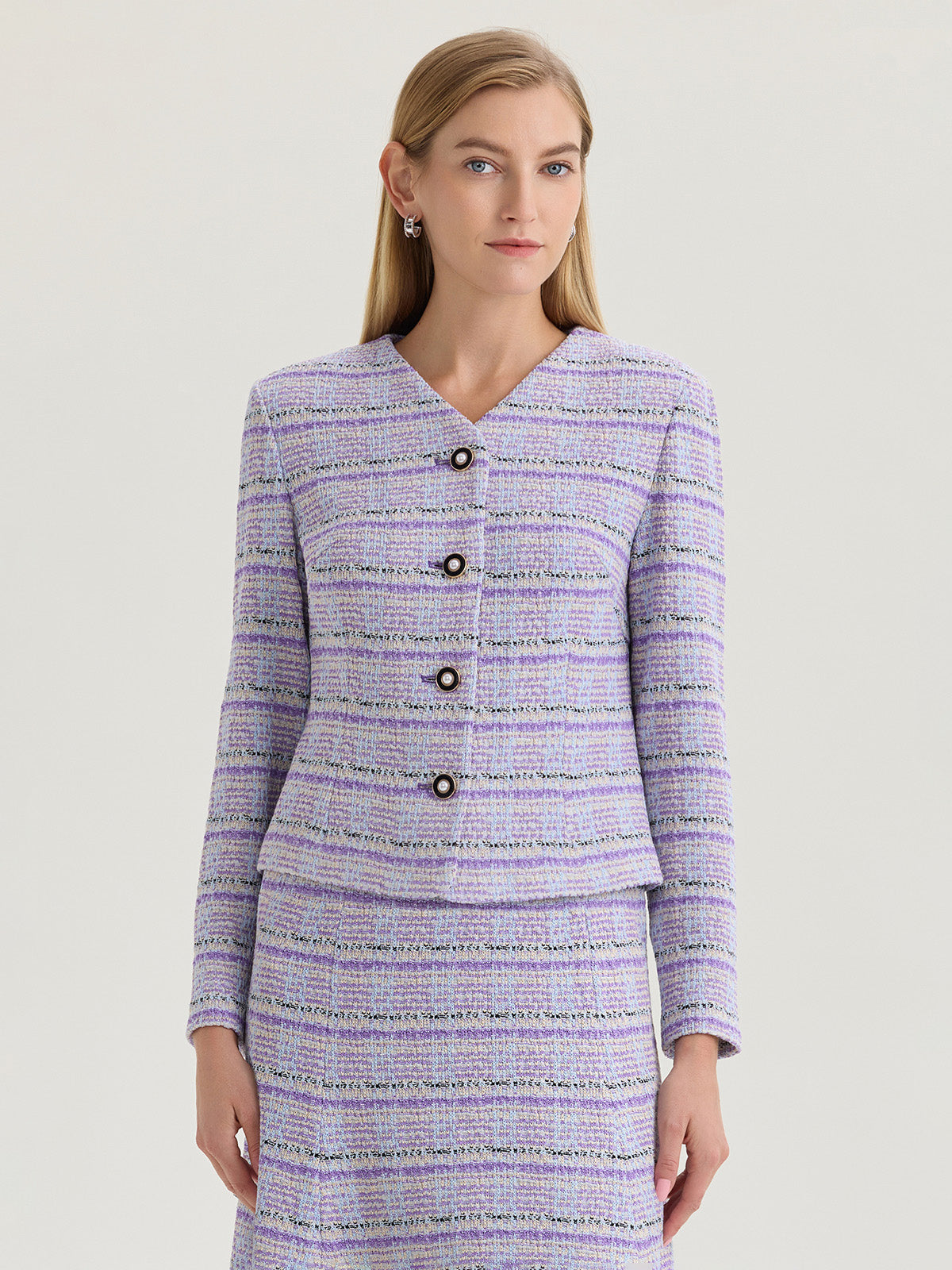 Heritage Plaid Tweed Knit Jacket Heritage Plaid Tweed Knit Jacket