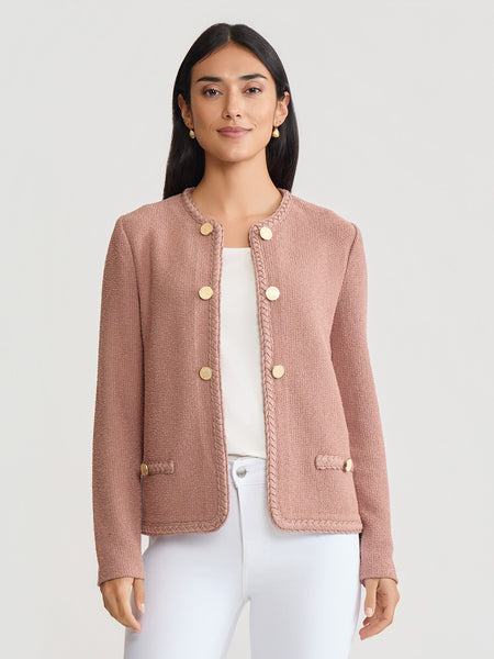 searoomlynn shine tweed knit ジャケット Relaxed Lightweight Soft Tweed Knit Jacket