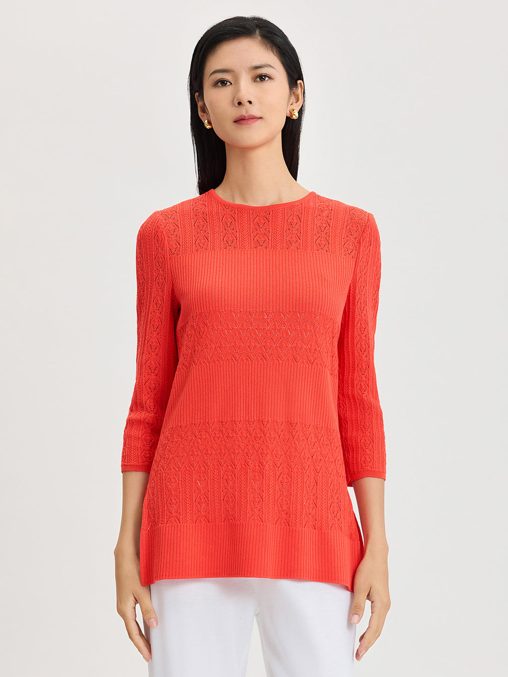 Classic Lined Pointelle Soft Knit Tunic