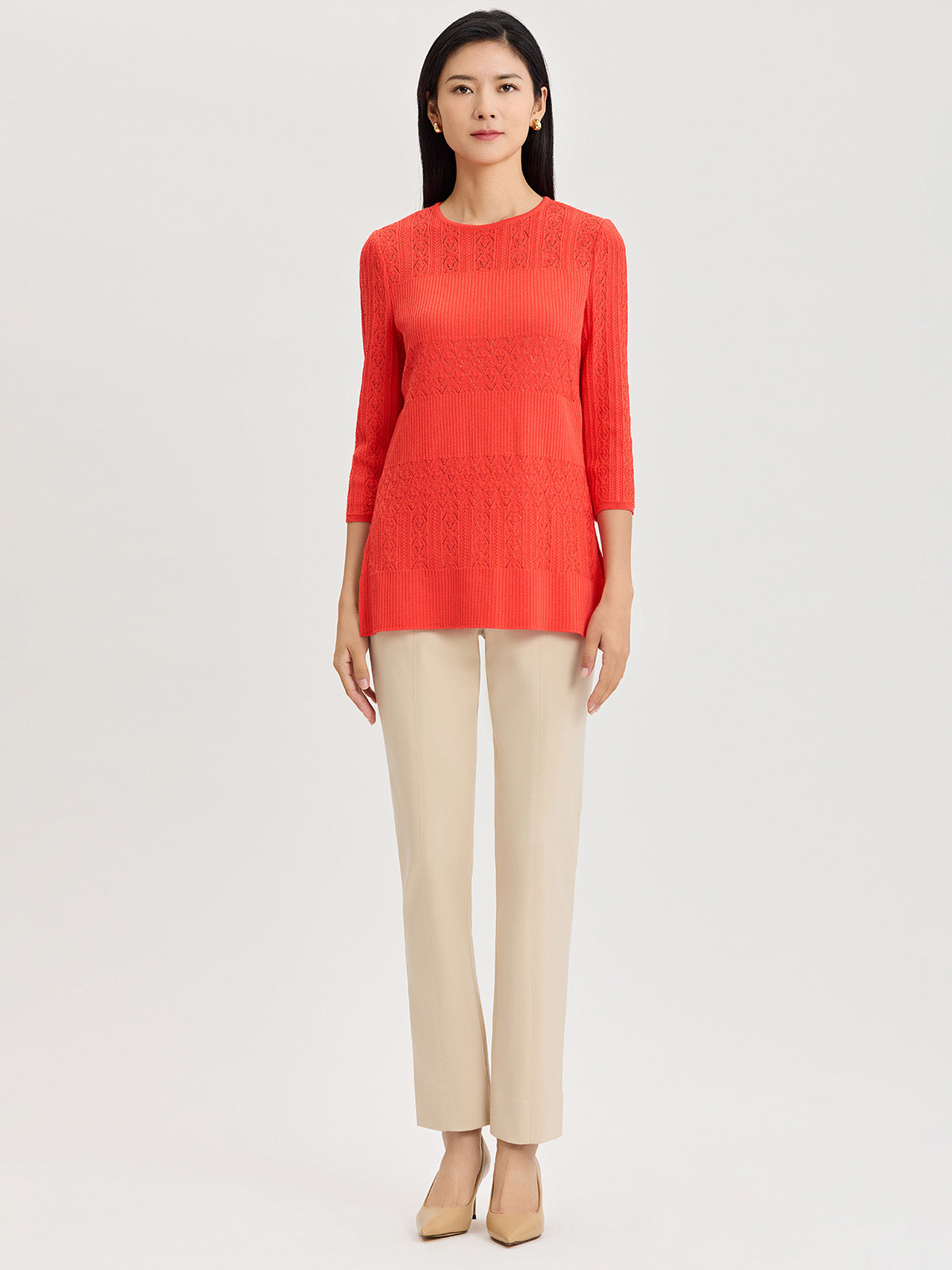 Classic Lined Pointelle Soft Knit Tunic