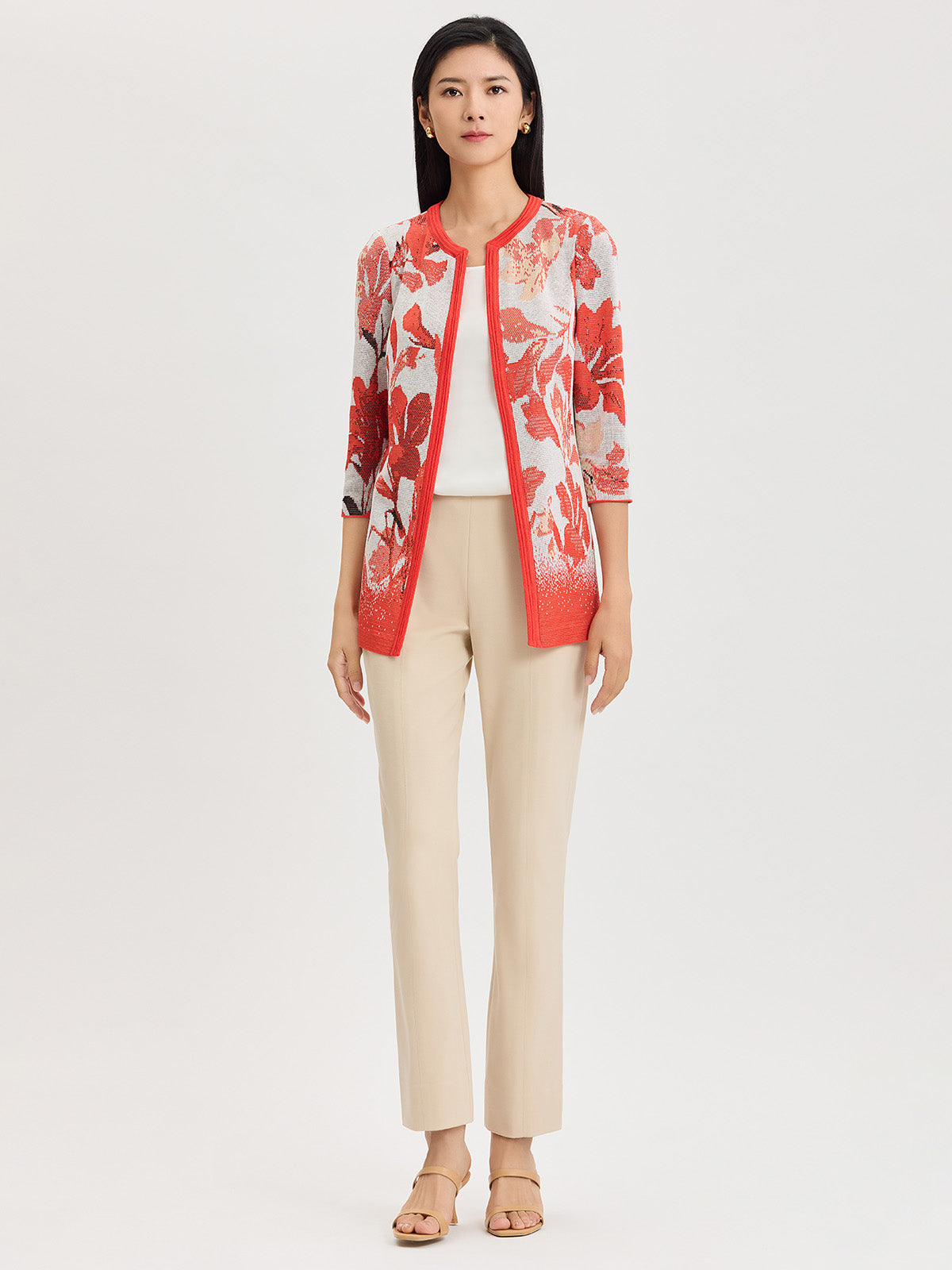 Heritage Floral Jacquard Flat Knit Jacket