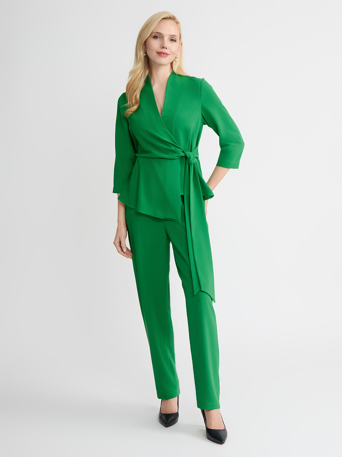 Nora Straight Leg Crepe de Chine Pant
