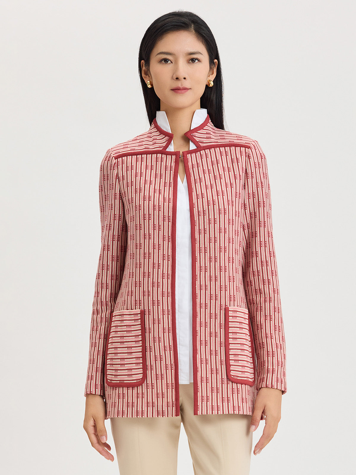 Heritage Contrast Trim Knit Jacket