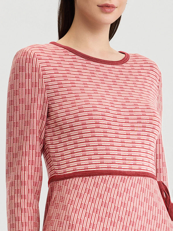 red and pink knit dress Heart Sweater Knit Dress w/Cut Out Red & Pink Womens Size Large by Derek  Heart