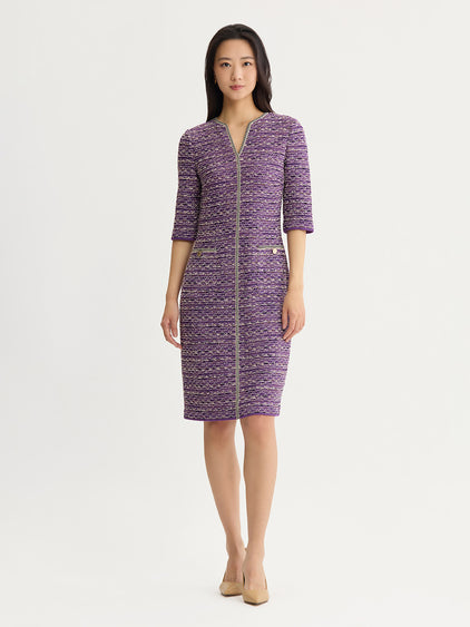 eyelash knit dress Misook Lurex Ribbon Sheath - Fresh Purple, Biscotti Homecoming Dress Black Girl Slays
