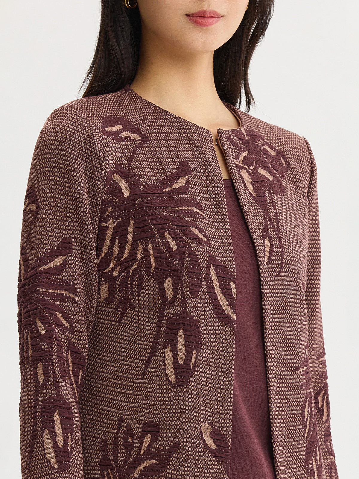 Heritage Floral Jacquard Flat Knit Jacket