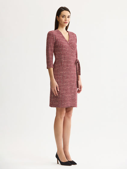 wrap knitted dress Tweed Jacquard Knit the-summer-style-event-2026