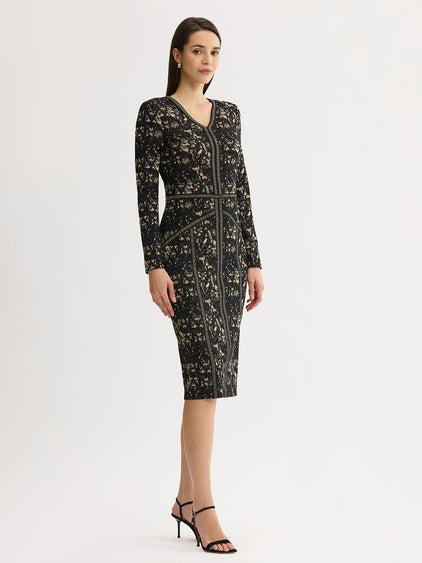 abstract knit dress Lurex Soft Sheath Alison sheri