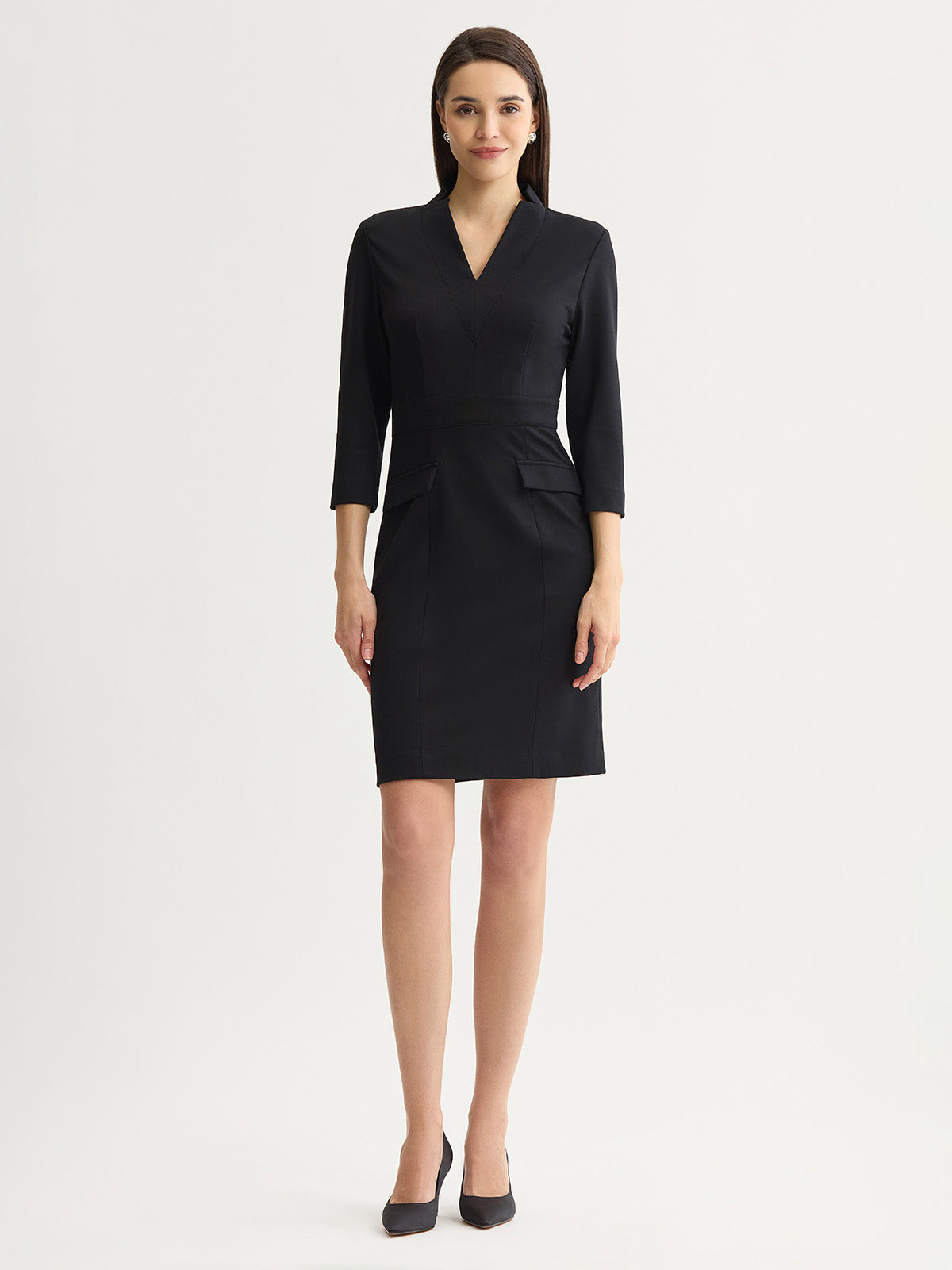 double knit sheath dress Vertical Stitch Bethany