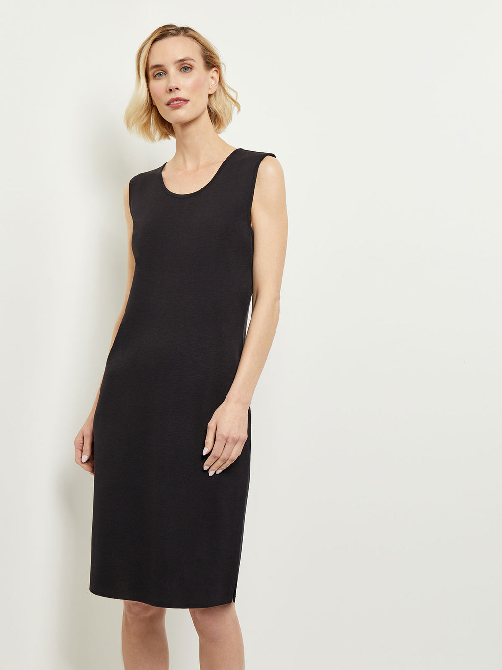 Sleeveless Sheath Knit Dress Black / XXL