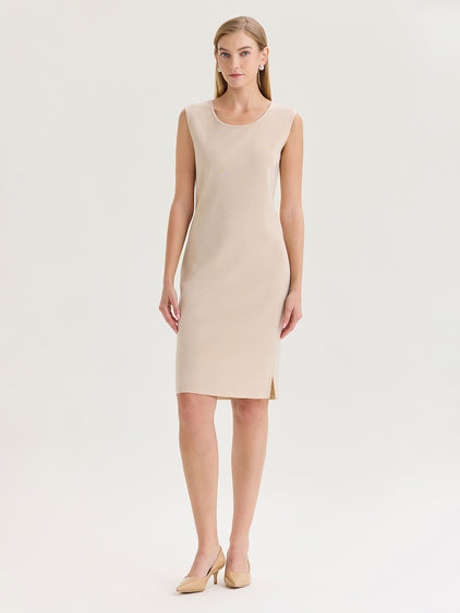 Sleeveless Sheath Knit Dress Biscotti / S Sleeveless Sheath Knit Dress Biscotti / S