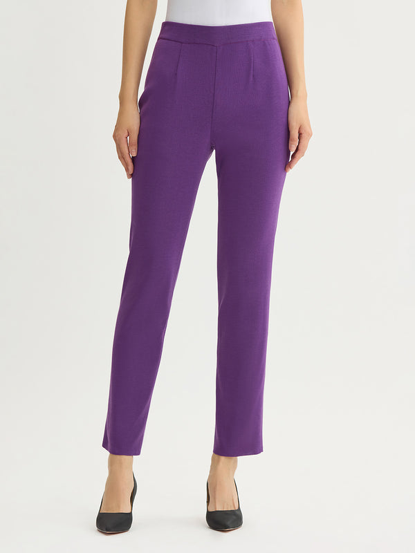 Nancy Slim Leg Mylana Knit Pant, Fresh Purple