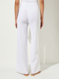 Palazzo Knit Pant in White