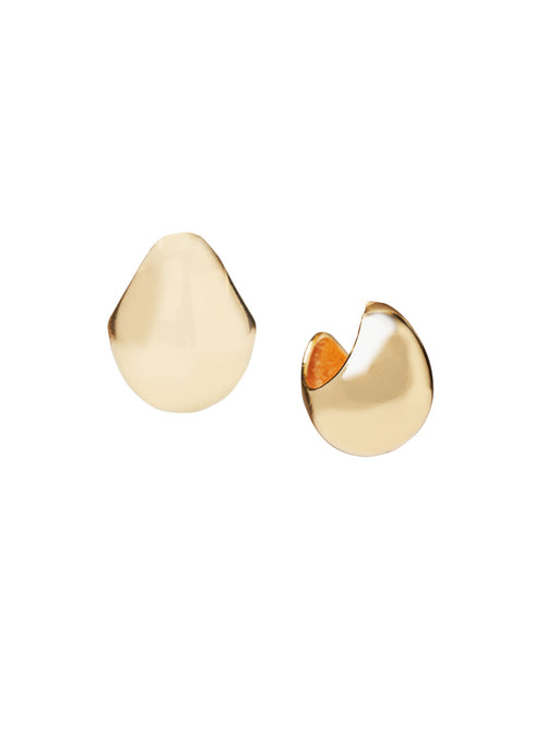 Gold Puffy Hoop Earrings, Gold | Misook