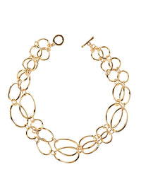 Gold Oval Link Double Row Necklace, Gold | Misook
