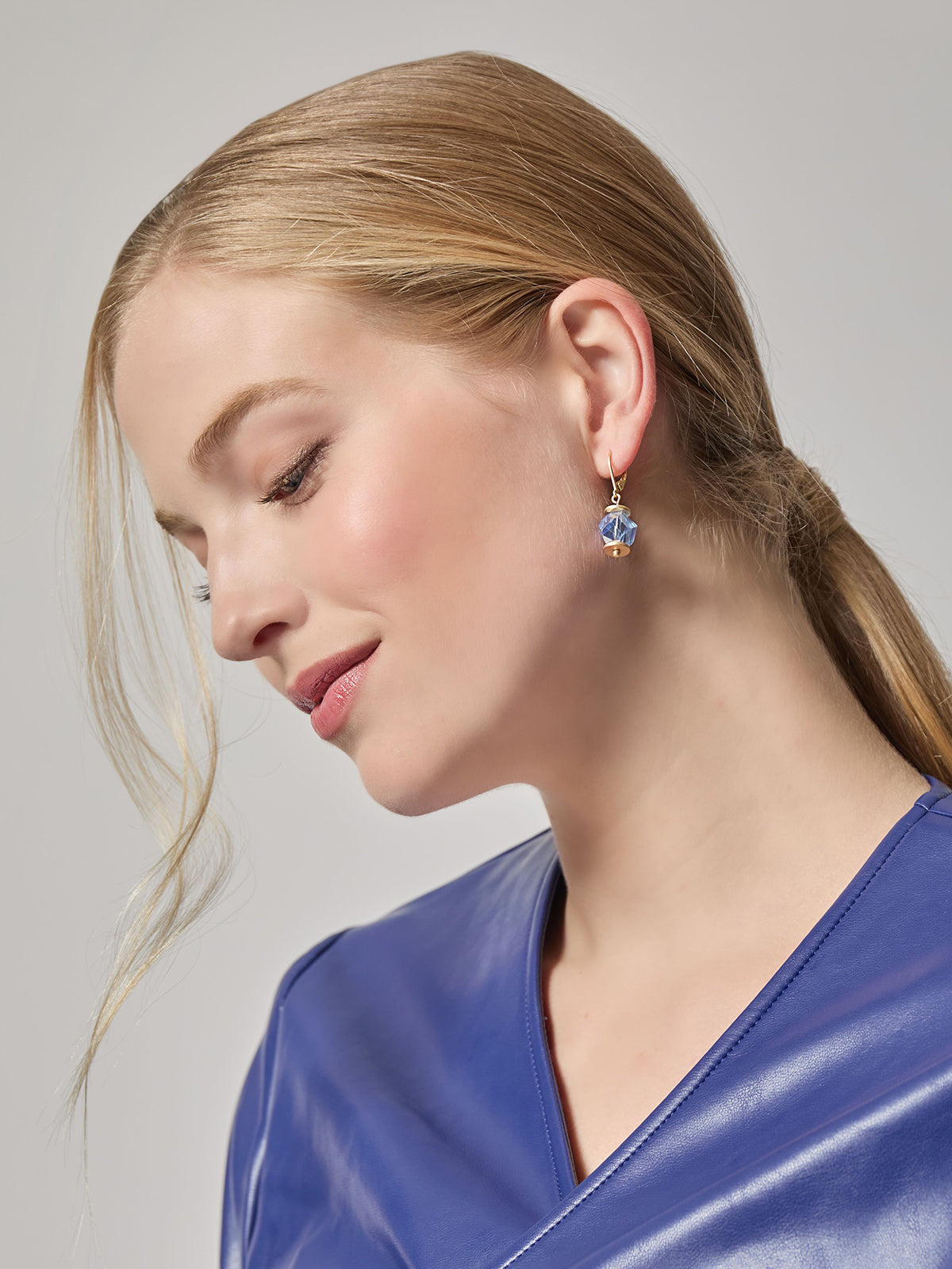 Blue crystal earrings dangle deals