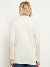 Buckle Detail Shawl Collar Cashmere Cardigan, Ivory, Ivory | Misook