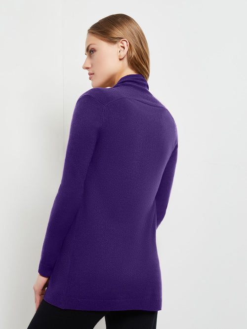 Open Front Cashmere Cardigan, Parachute Purple, Marine Teal | Misook
