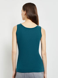 Scoop Neck Cashmere Tank Top, Marine Teal, Marine Teal | Misook
