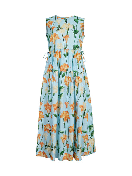 Modern Fit Maxi Drop Waist Floral Cotton Dress Modern Fit Maxi Drop Waist Floral Cotton Dress