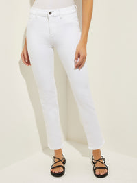 Mara Mid-Rise Straight Leg Ankle Jeans, Milk, Milk | Misook
