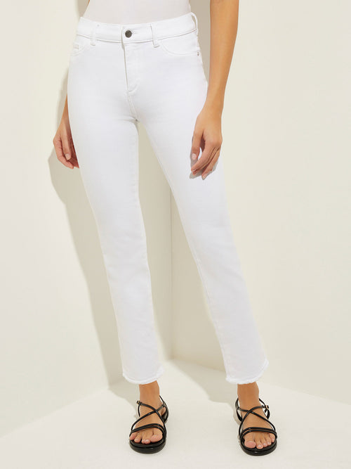 Mara Mid-Rise Straight Leg Ankle Jeans, Milk, Milk | Misook