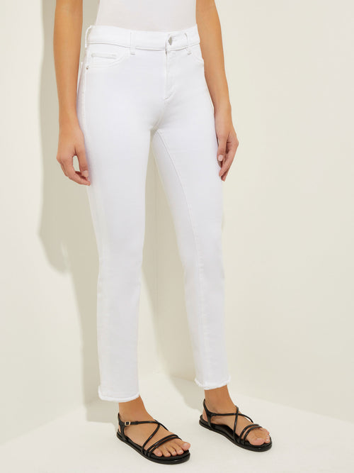 Mara Mid-Rise Straight Leg Ankle Jeans, Milk, Milk | Misook