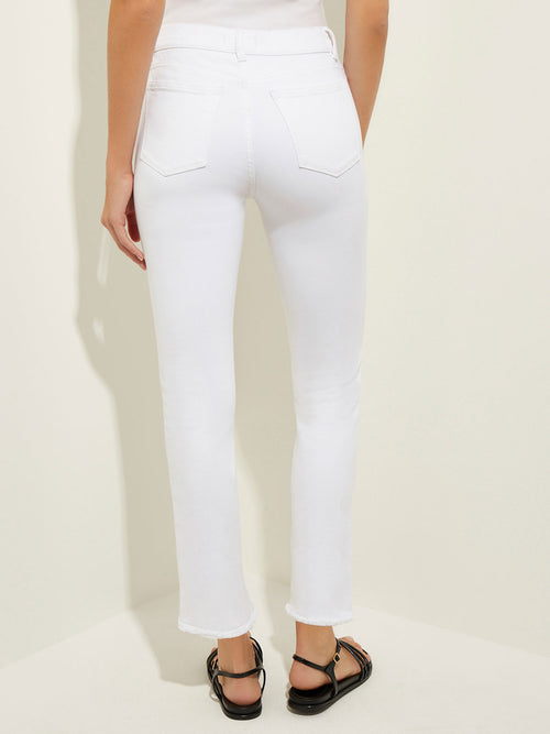 Mara Mid-Rise Straight Leg Ankle Jeans, Milk, Milk | Misook