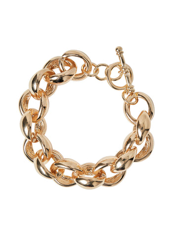 Gold Puff Rolo Link Bracelet