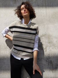 Mixed Stripe Sheer Knit Tunic