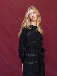 Shimmer Stripe Soft Recycled Knit Sweater Tank, Black, Black | Misook