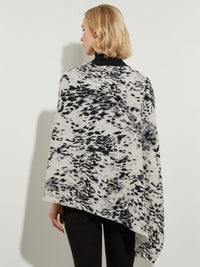 Leopard Print Cashmere Poncho, Grey Combo | Misook