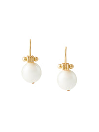 Drop Pearl Pierced Earrings, Gold/Pearl | Misook