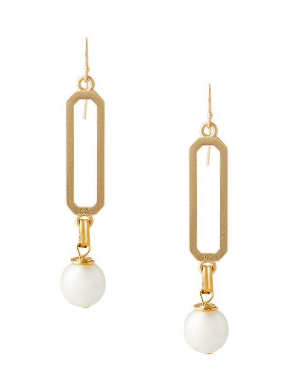 Pearl Drop Pierced Earrings, Gold/Pearl | Misook