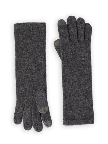 Tech Touch Long Cashmere Gloves, Charcoal