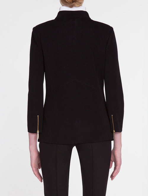Tailored Double Button Knit Jacket, Black, Black | Misook