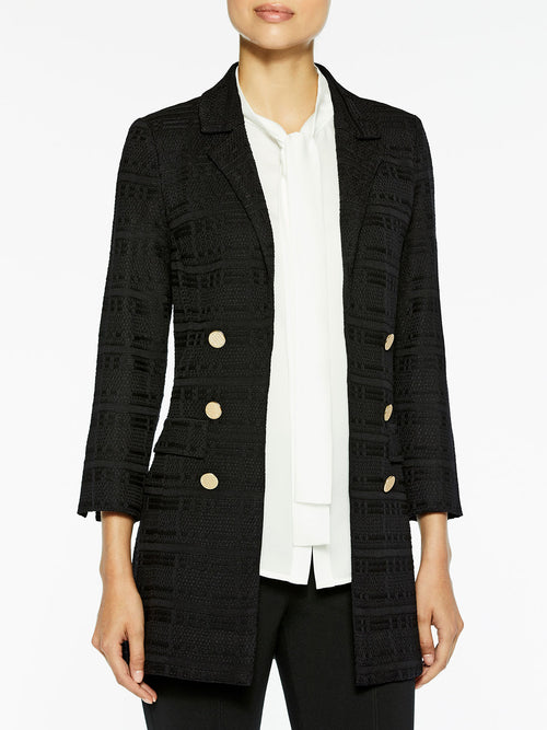 Tailored Signature Knit Jacket, Black, Black | Misook
