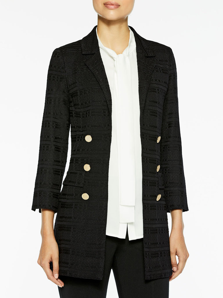 Tailored Signature Knit Jacket, Black, Black | Misook