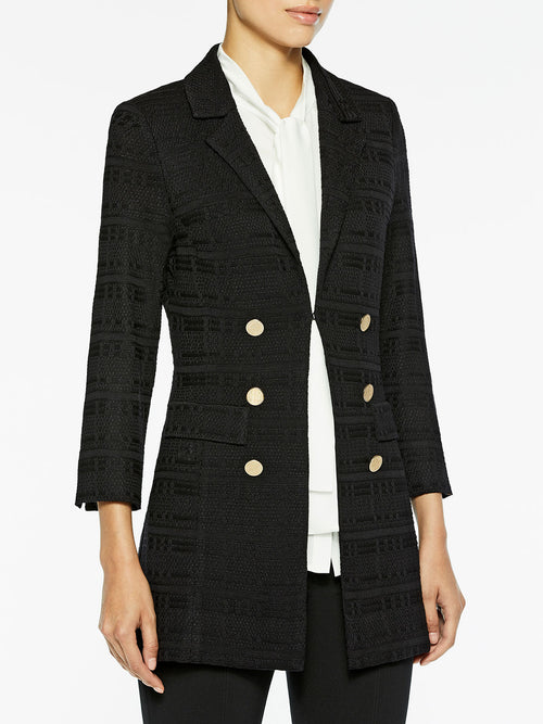 Tailored Signature Knit Jacket, Black, Black | Misook