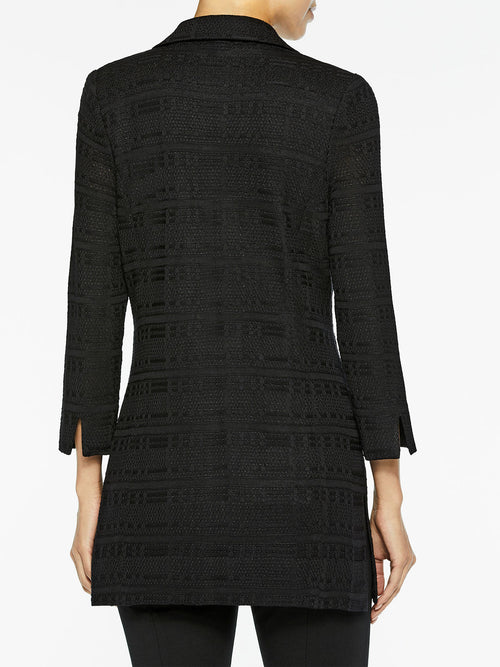 Tailored Signature Knit Jacket, Black, Black | Misook