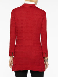Tailored Signature Knit Jacket, Red, Classic Red | Misook
