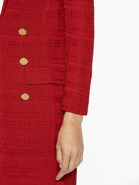 Tailored Signature Knit Jacket, Red, Classic Red | Misook