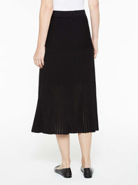 Multi-Stitch A-Line Knit Skirt, Black | Misook