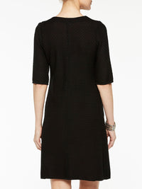 Button Accent Sheath Knit Dress, Black | Misook