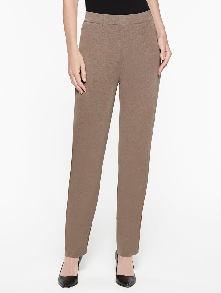 Straight Leg Knit Pant, Macchiato, Macchiato Brown | Misook